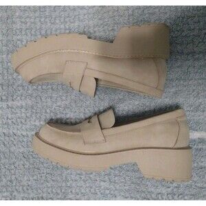 Madden Girl chunky platform Mules 9.5 Beige Boho Artsy